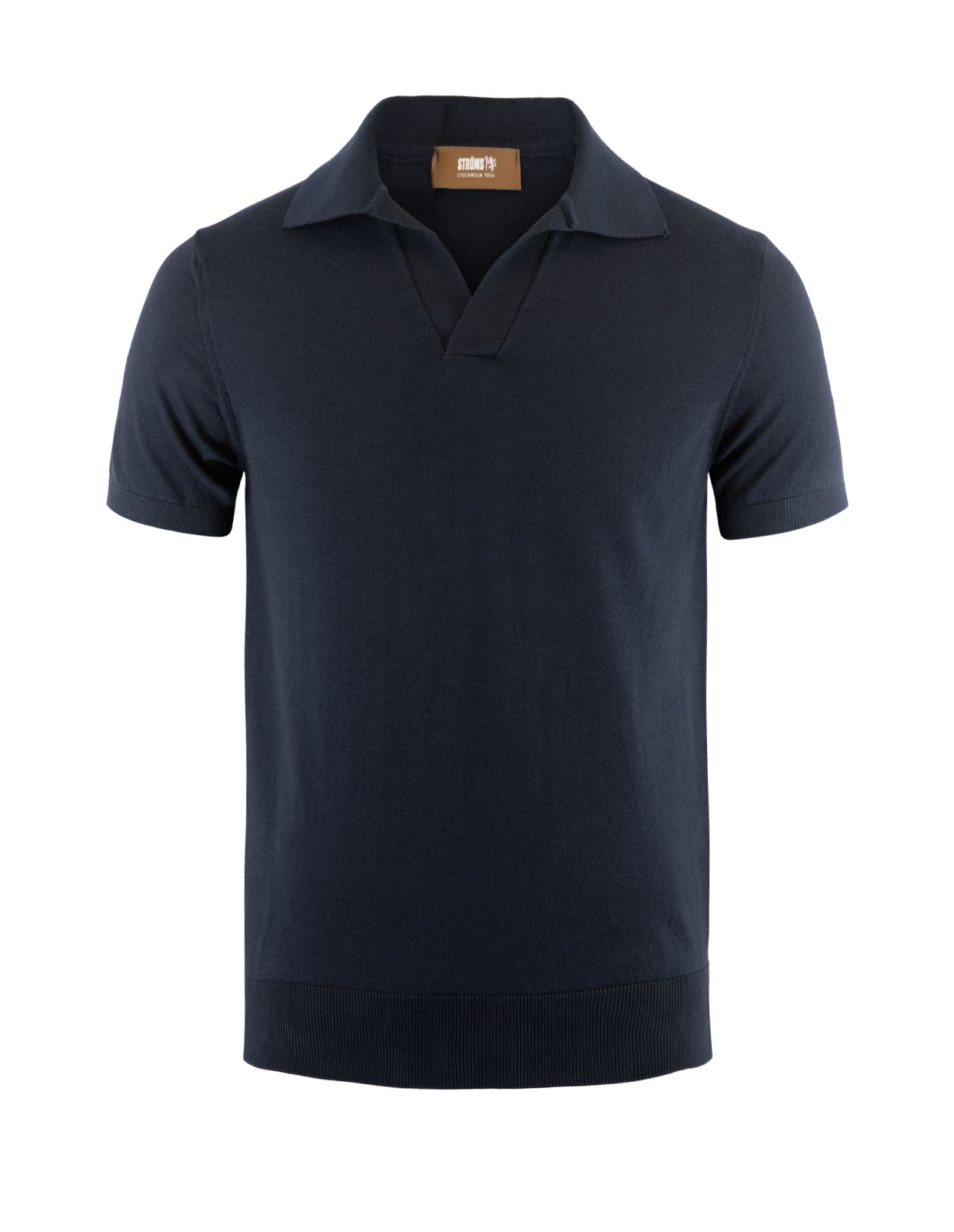 Sartorial Polo Shirt Knitted Cotton Blue Navy