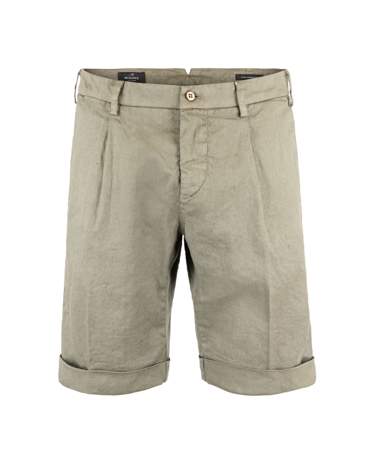 Milano Pleat Shorts Linen Cotton Stretch Military Stl 48