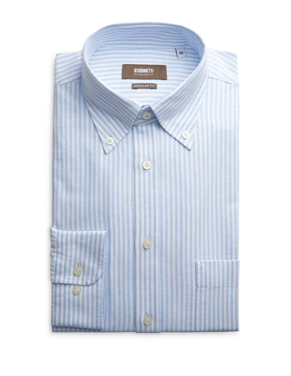 Regular Fit Button Down Oxford Shirt Blue/White Stripe