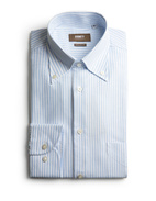 Regular Fit Button Down Oxford Shirt Blå/Vit Randig Stl 41