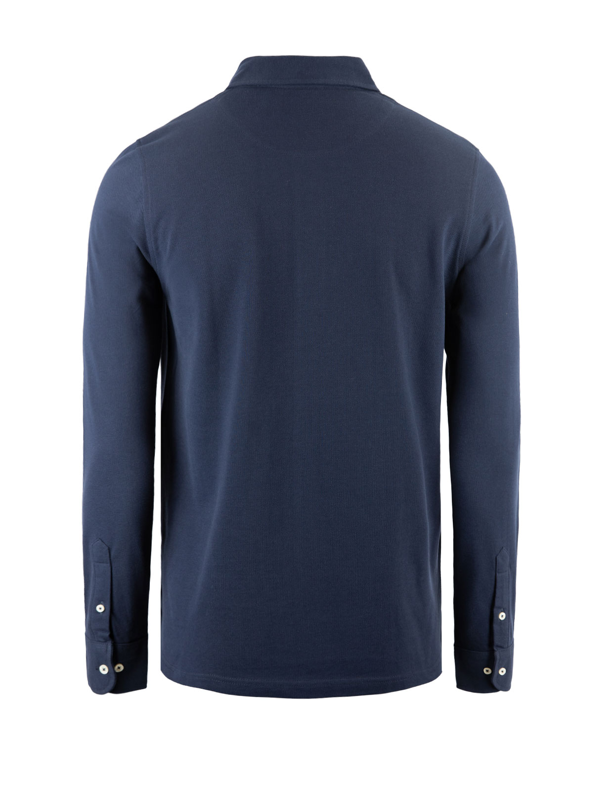 Popover Shirt Cotton Piquet Navy
