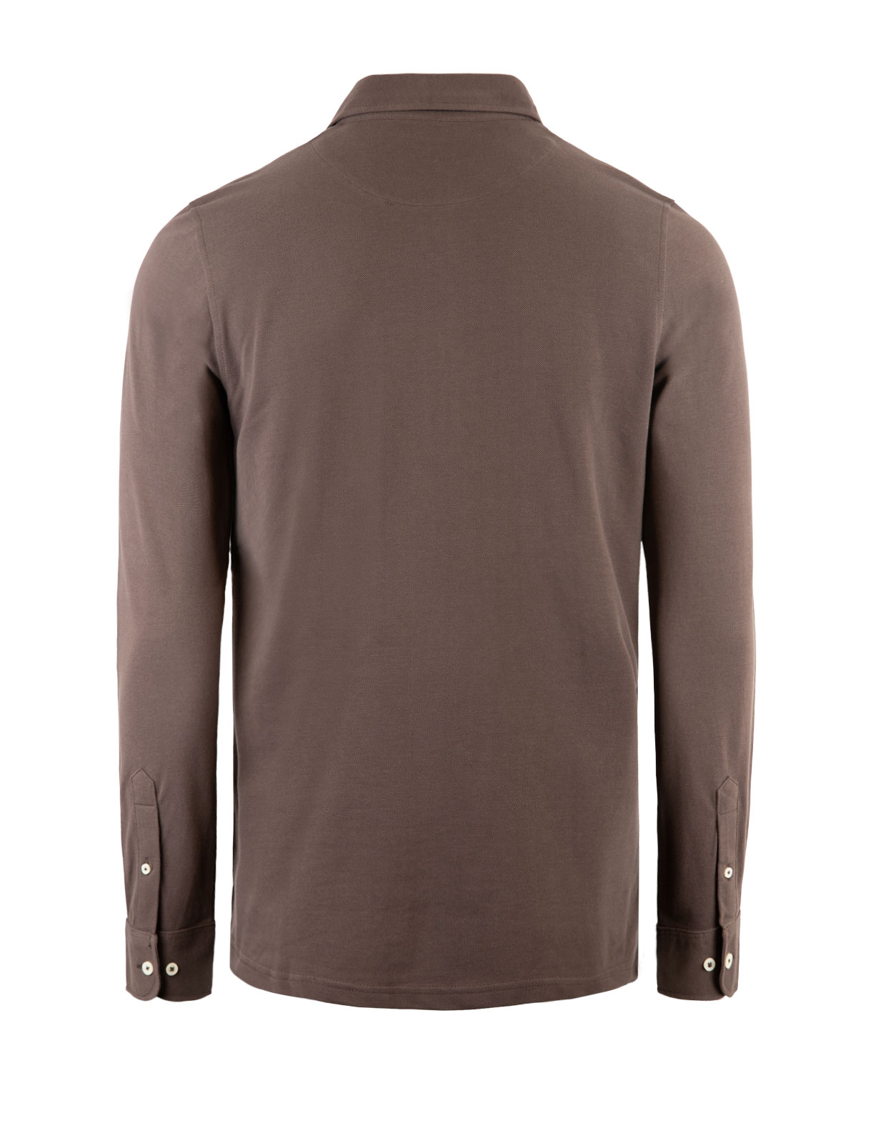Popover Shirt Cotton Piquet Brown