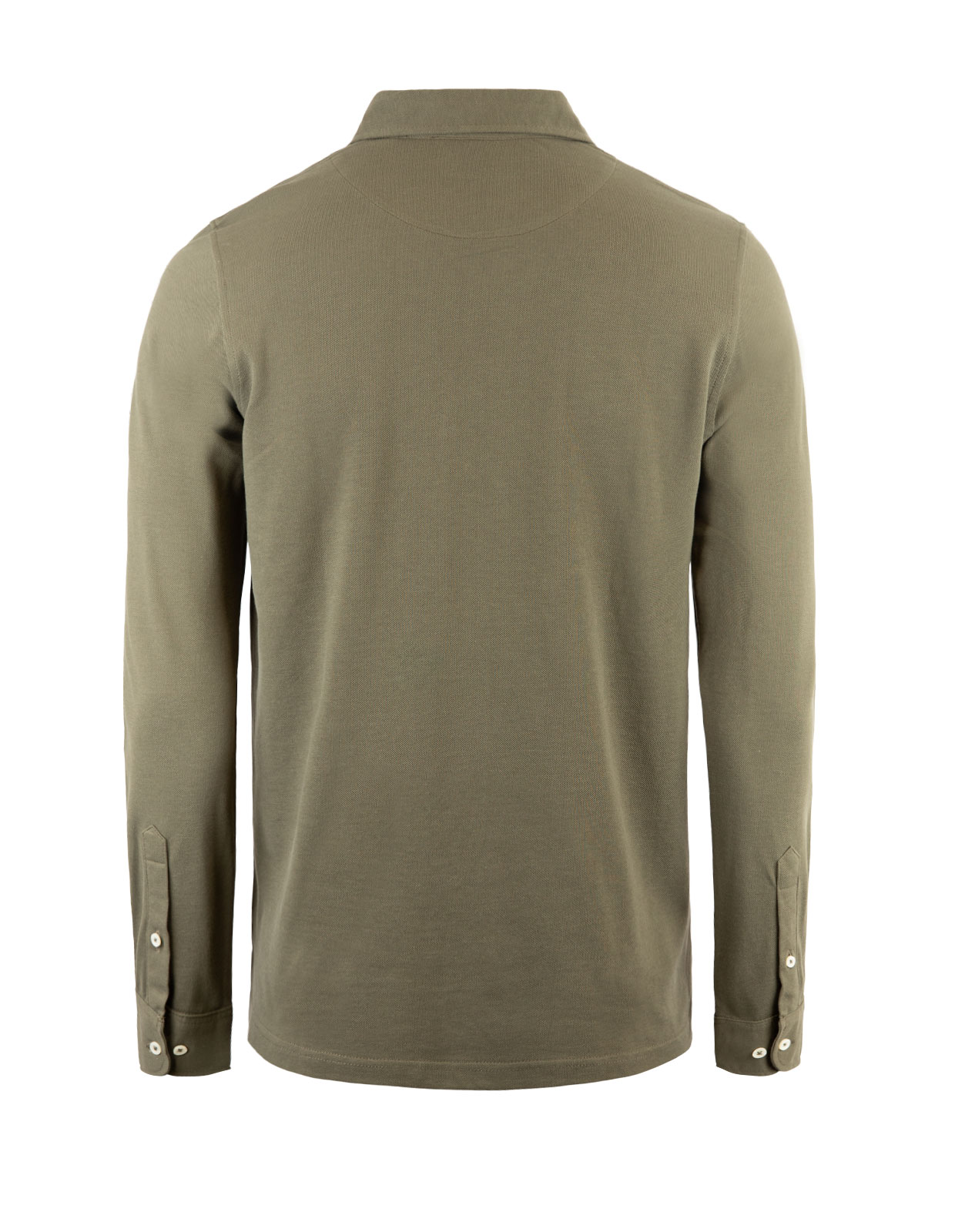 Popover Shirt Cotton Piquet Military Green