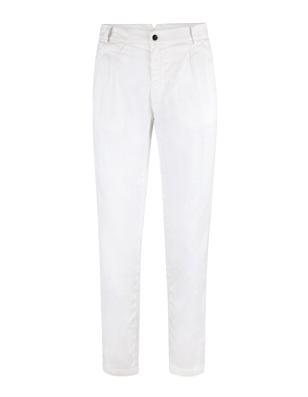 Amalfi Pleat Chinos Linen Cotton Stretch White