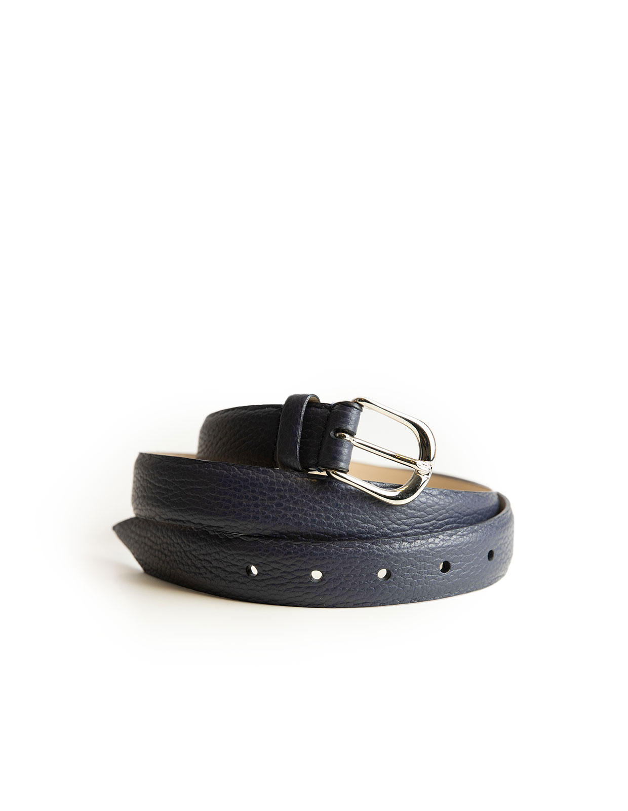 Belt With Silver Buckle Blue Royal