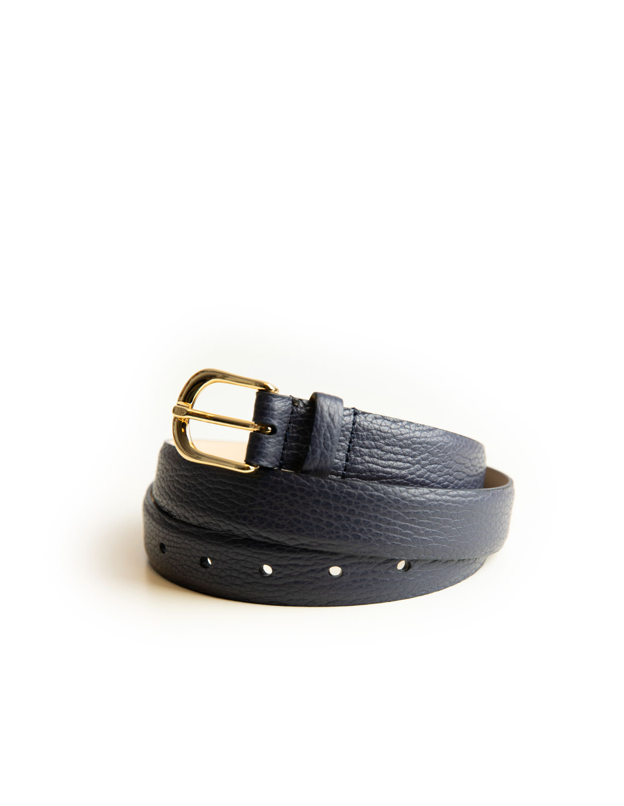 Belt With Gold Buckle Blue Royal