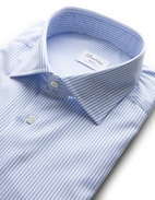 Slimline Twofold Stretch Shirt Blue/White Stl 40