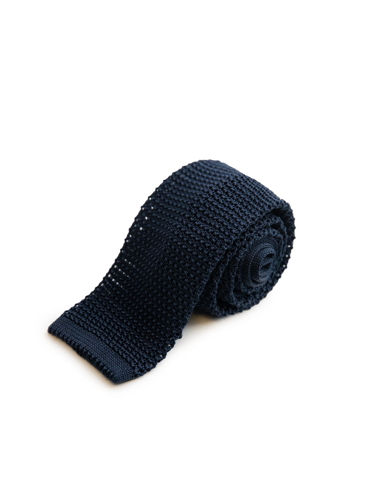 Stickad Slips Siden Blå