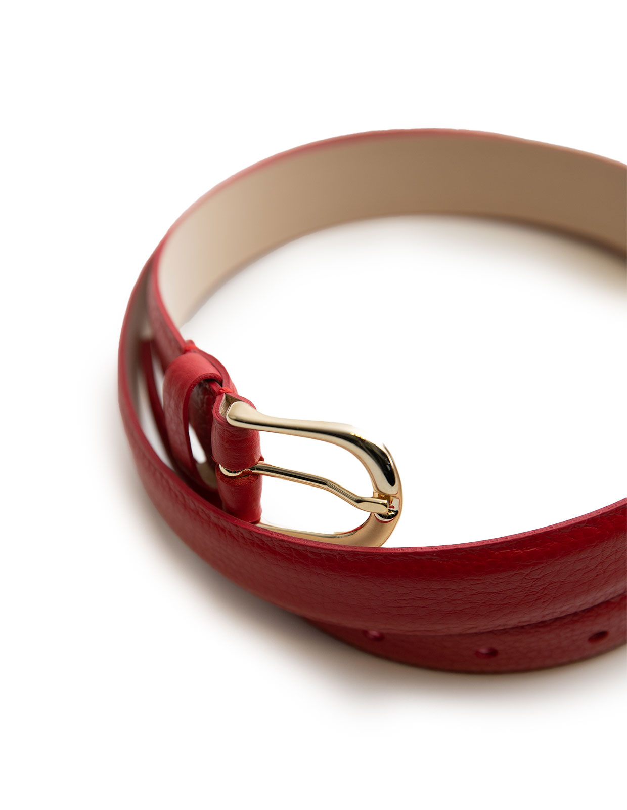 Belt With Gold Buckle Rosso Ferrari