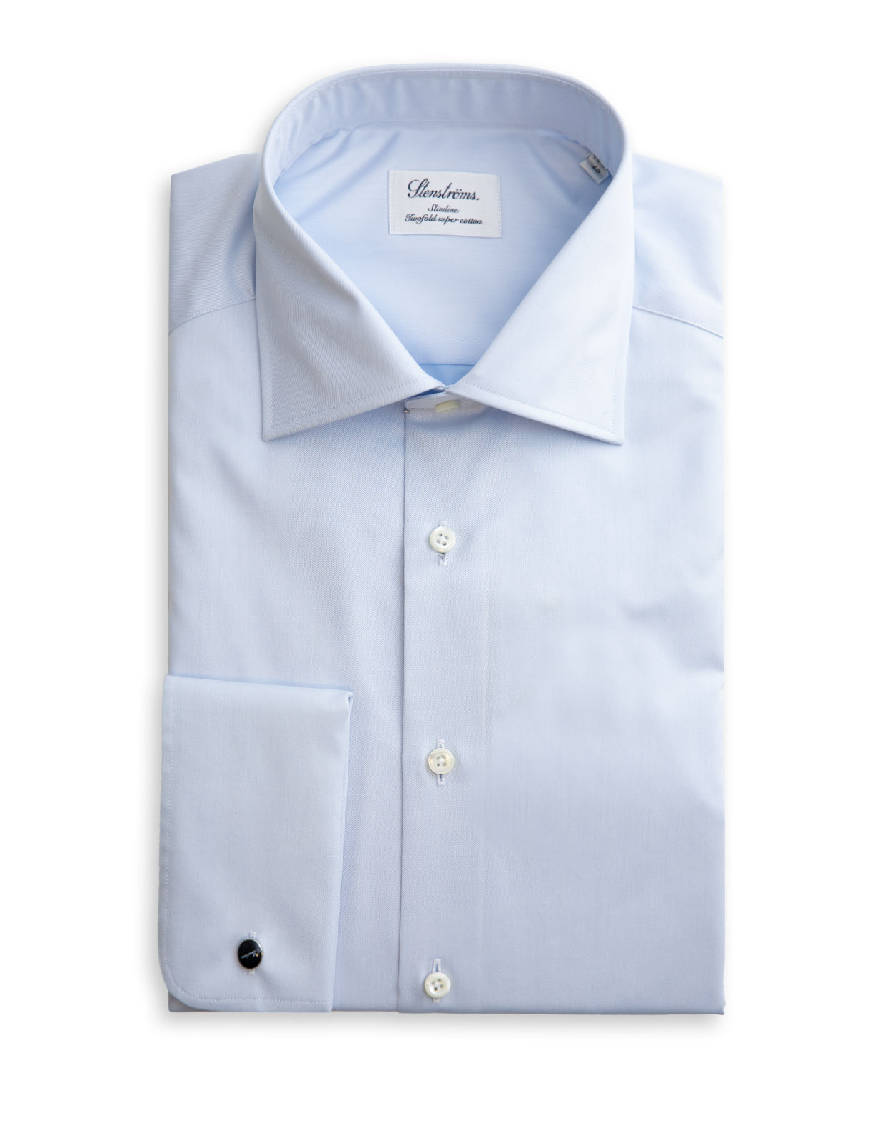 Slimline XLÄ Skjorta Dubbelmanschett Ljusblå