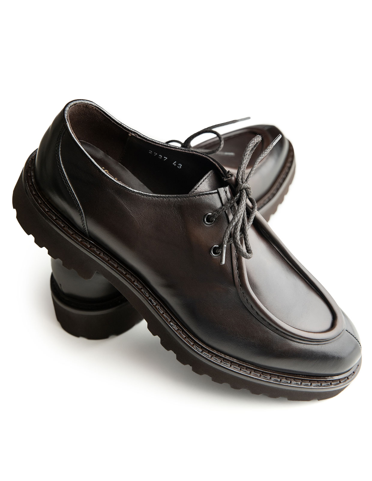 Lace-up Leather Shoe Dark Brown