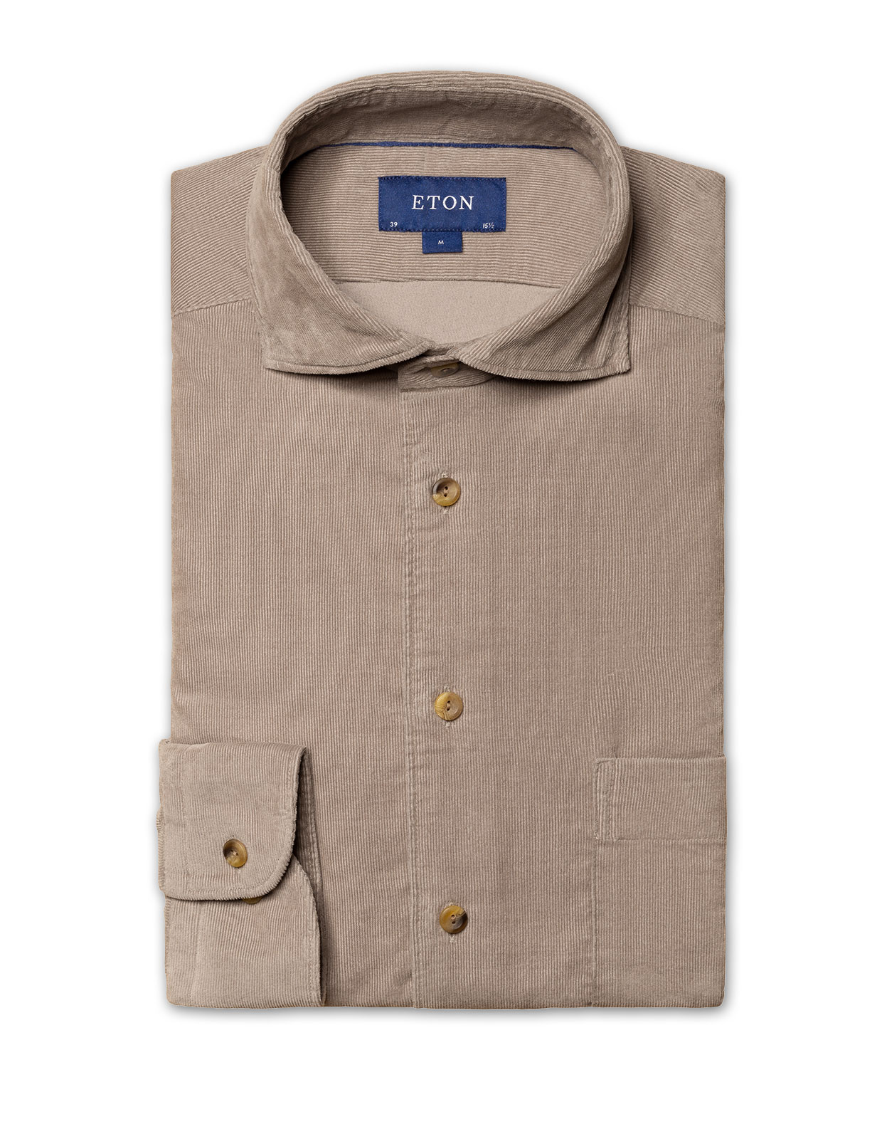 Contemporary Fit Babycord Shirt Light Brown
