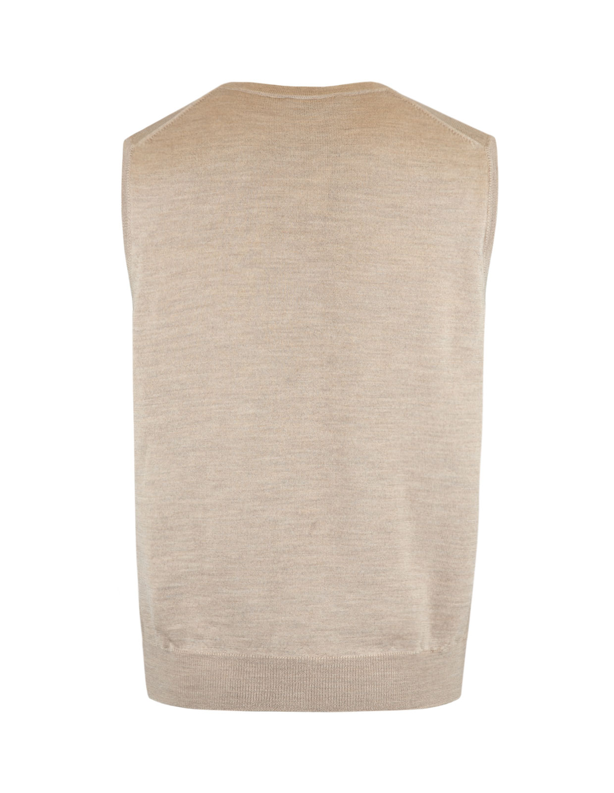 Väst Finstickad Merinoull Beige