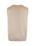 Väst Finstickad Merinoull Beige