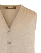 Väst Finstickad Merinoull Beige