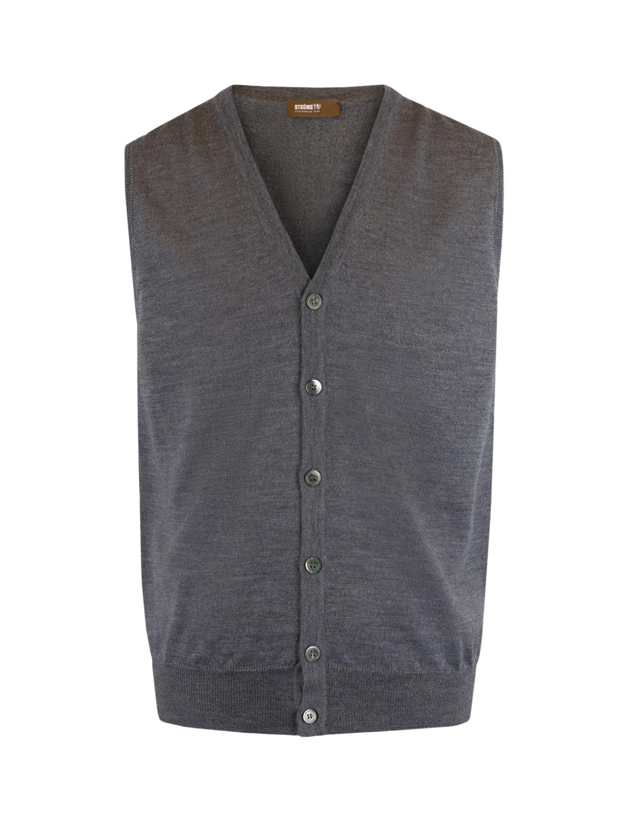 Väst Finstickad Merinoull Flannel Grey Stl XL