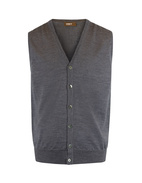 Väst Finstickad Merinoull Flannel Grey Stl S