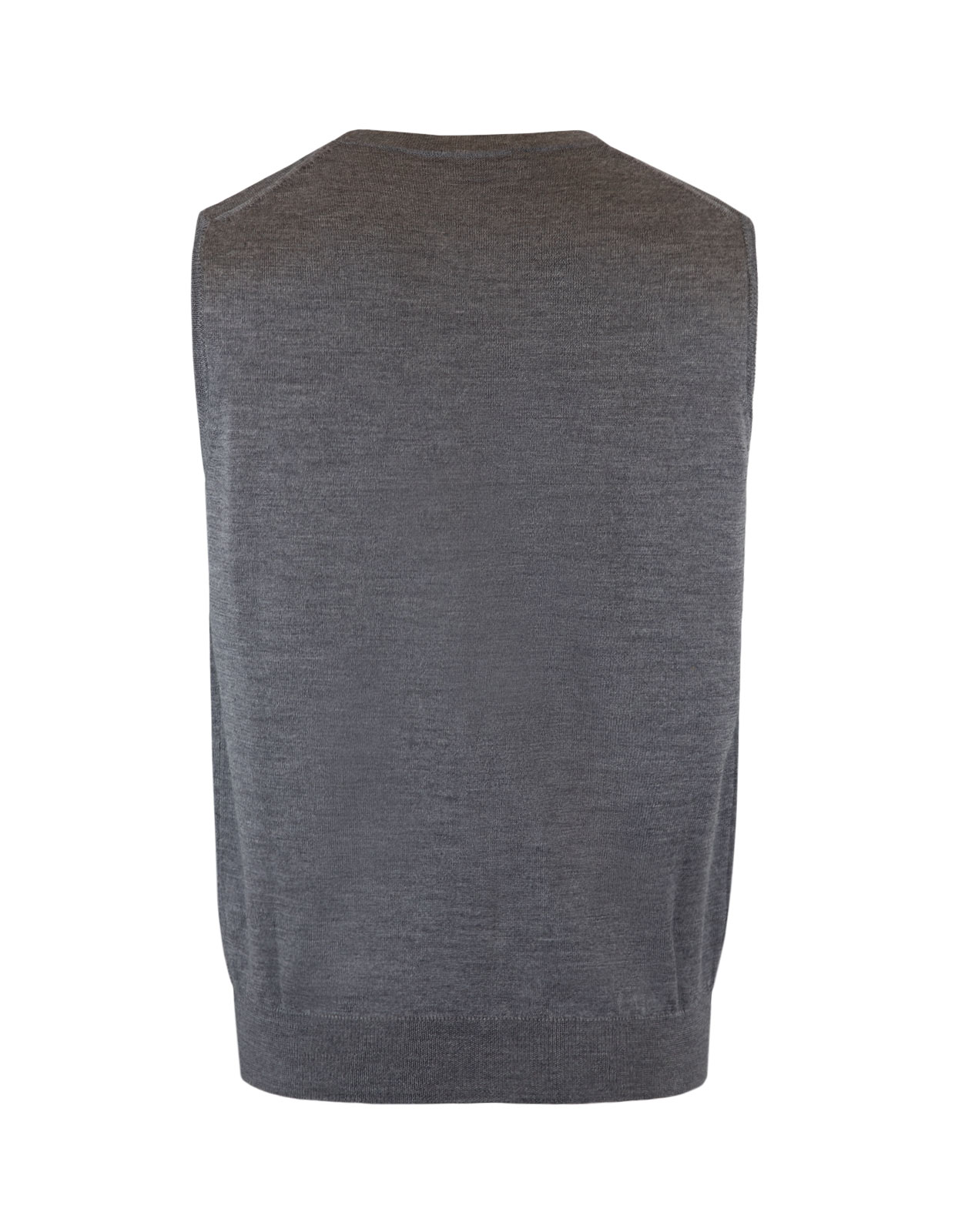 Väst Finstickad Merinoull Flannel Grey