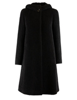 Hooded Wool Coat Black Stl 42