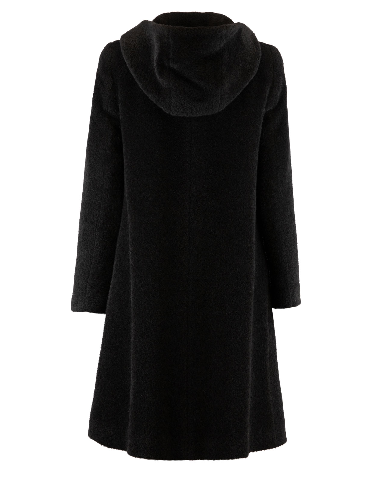 Hooded Wool Coat Black