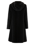 Hooded Wool Coat Black Stl 42
