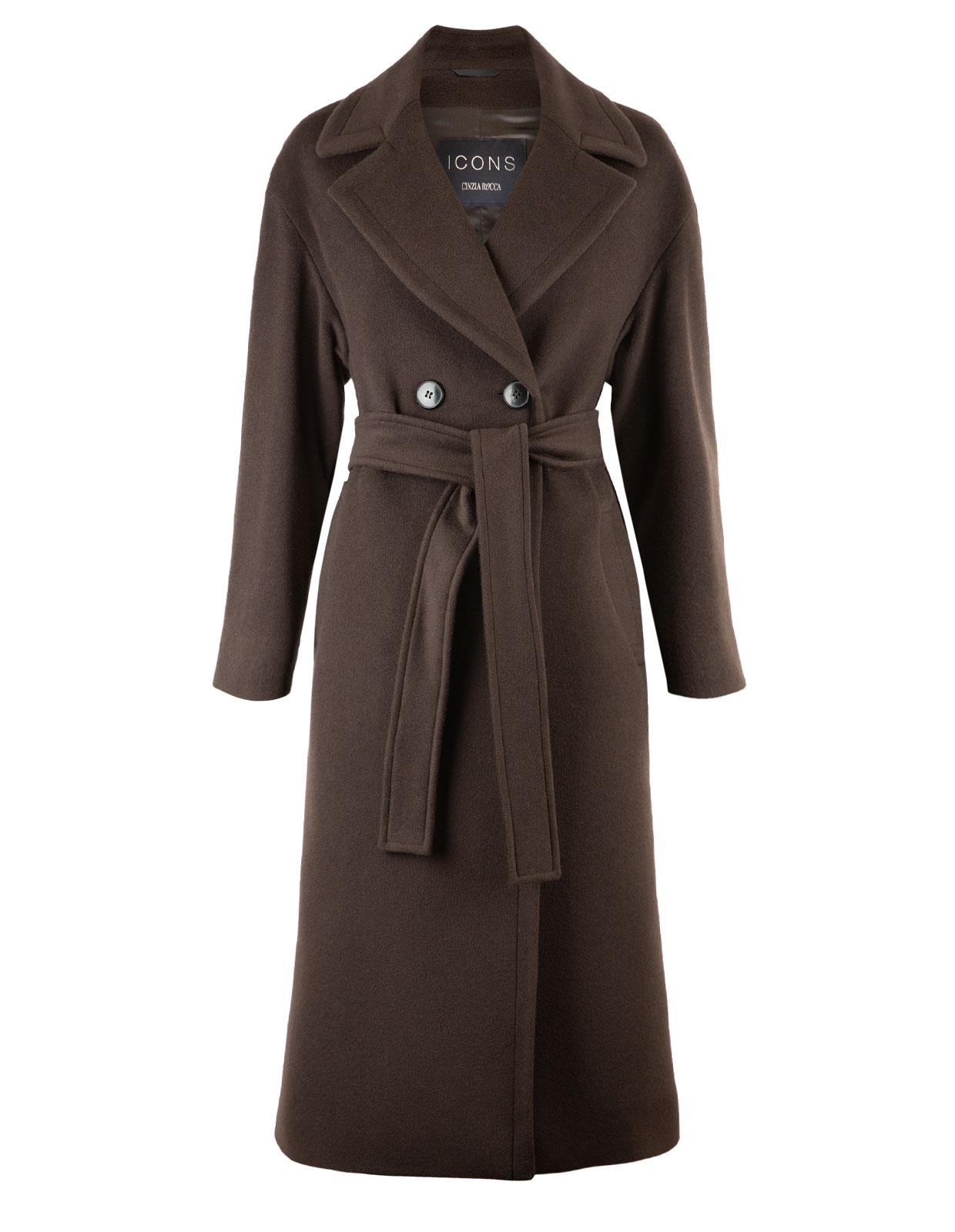 Oversized Wool Coat Dark Brown