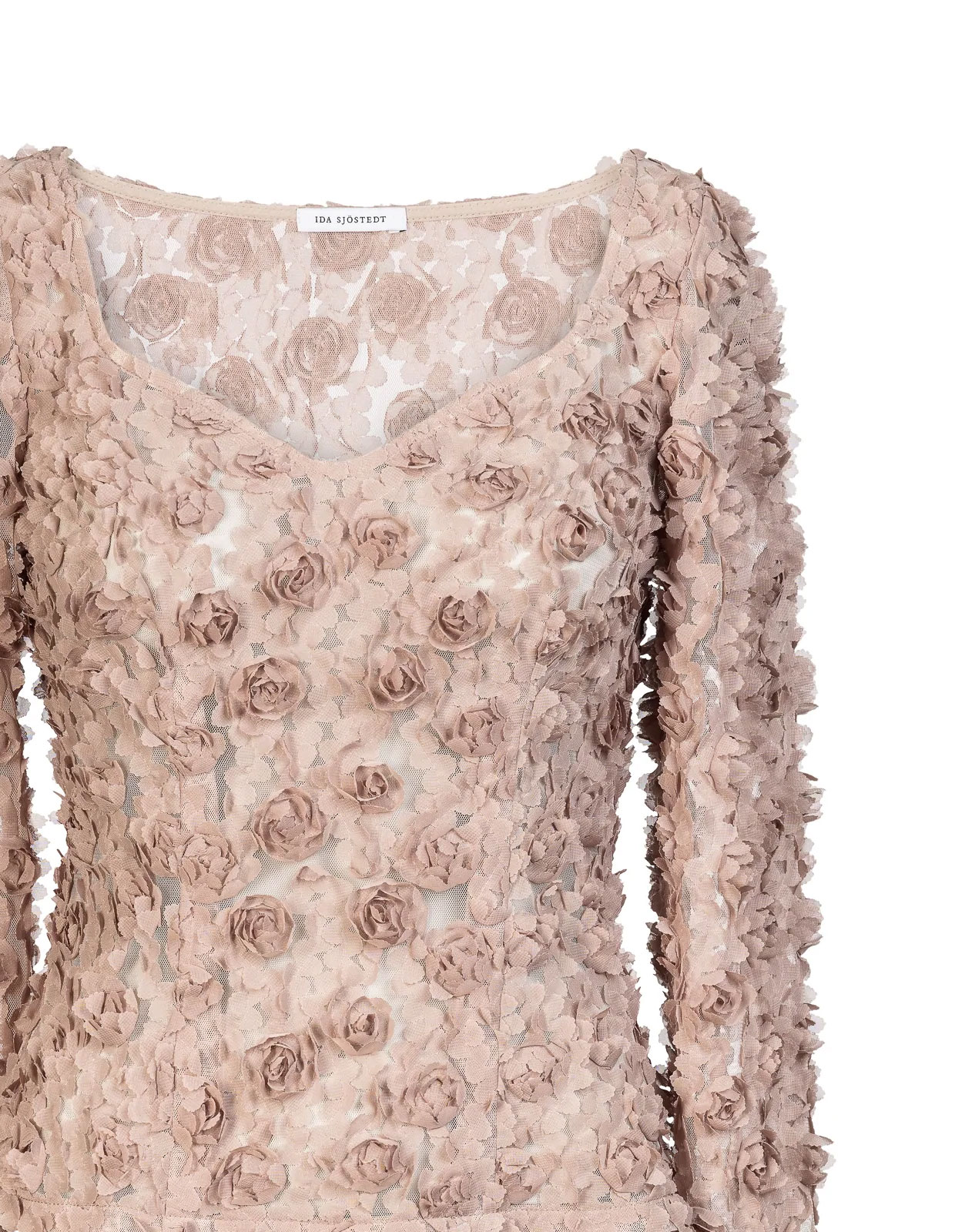 Ivy 3D Floral Top Mauve