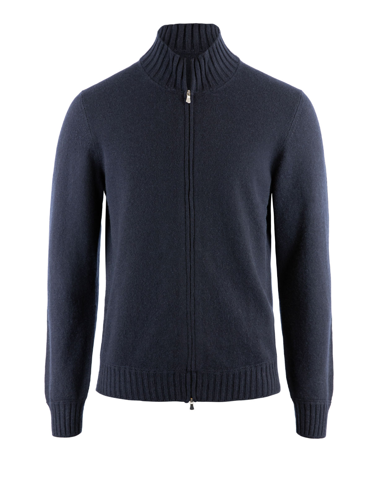 Full Zip Cardigan Felted Cashmere Navy Stl 48