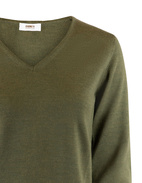 V-neck Sweater Olive Green