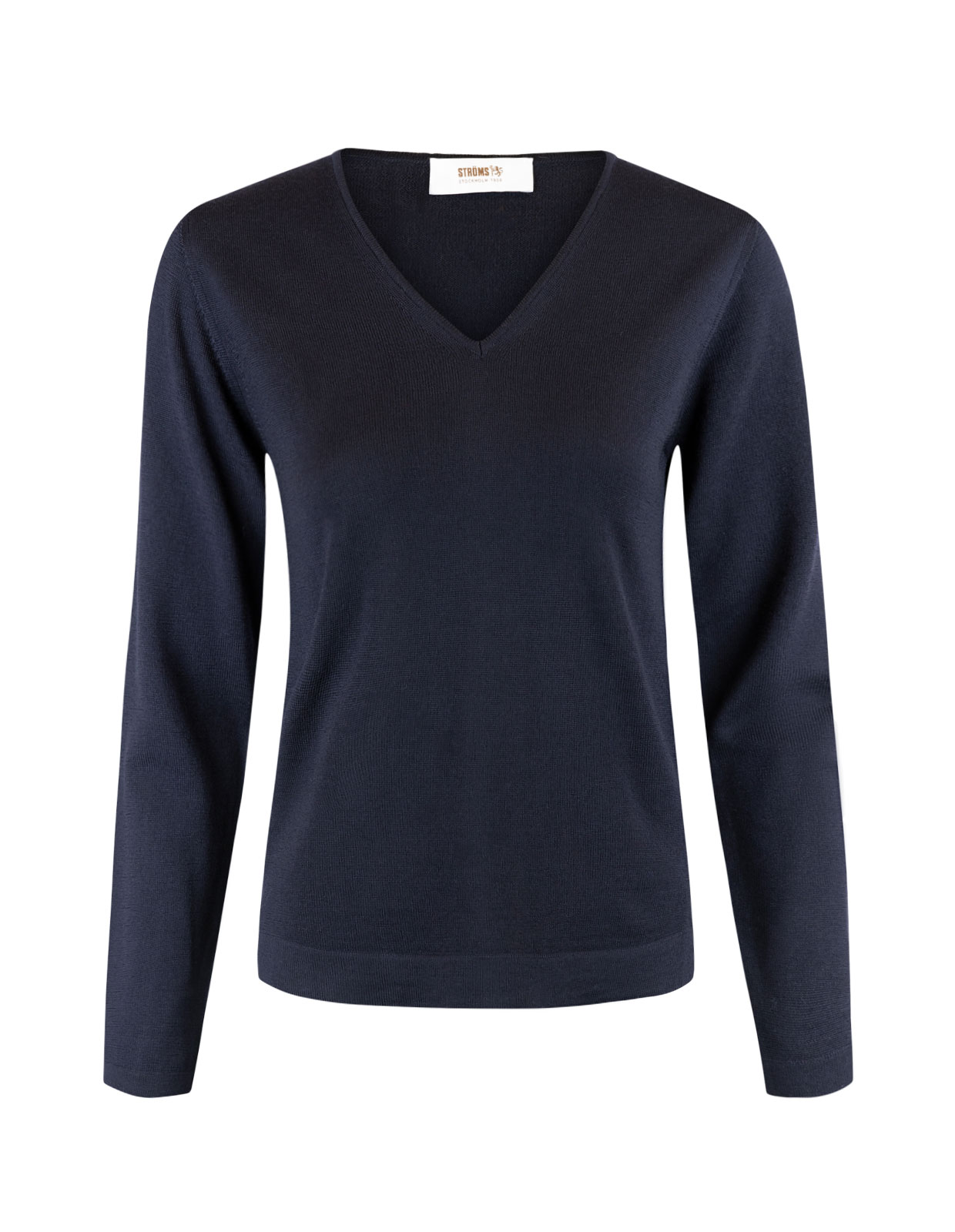 V-ringad Tröja Merinoull Navy