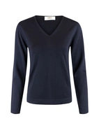 V-ringad Tröja Merinoull Navy