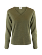 V-neck Sweater Olive Green