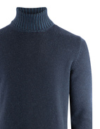 Pure Cashmere Roll Neck Navy Stl 54