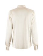Silk Blouse with Bow Collar Creme Stl 42