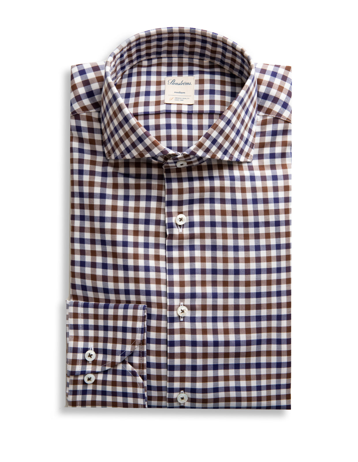 Slim Extra Long Sleeve Brown/Navy/White