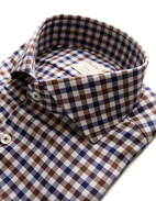 Slim Extra Long Sleeve Brown/Navy/White Stl S