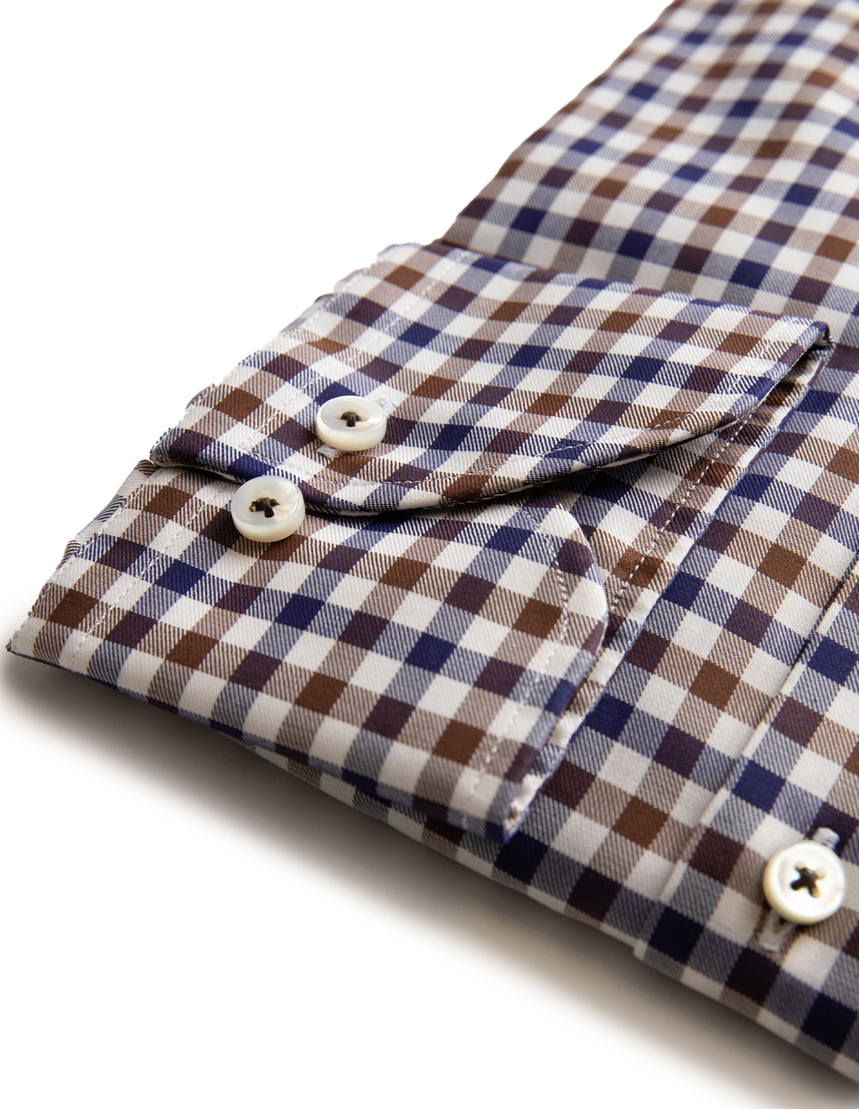 Slim Extra Long Sleeve Brown/Navy/White Stl S