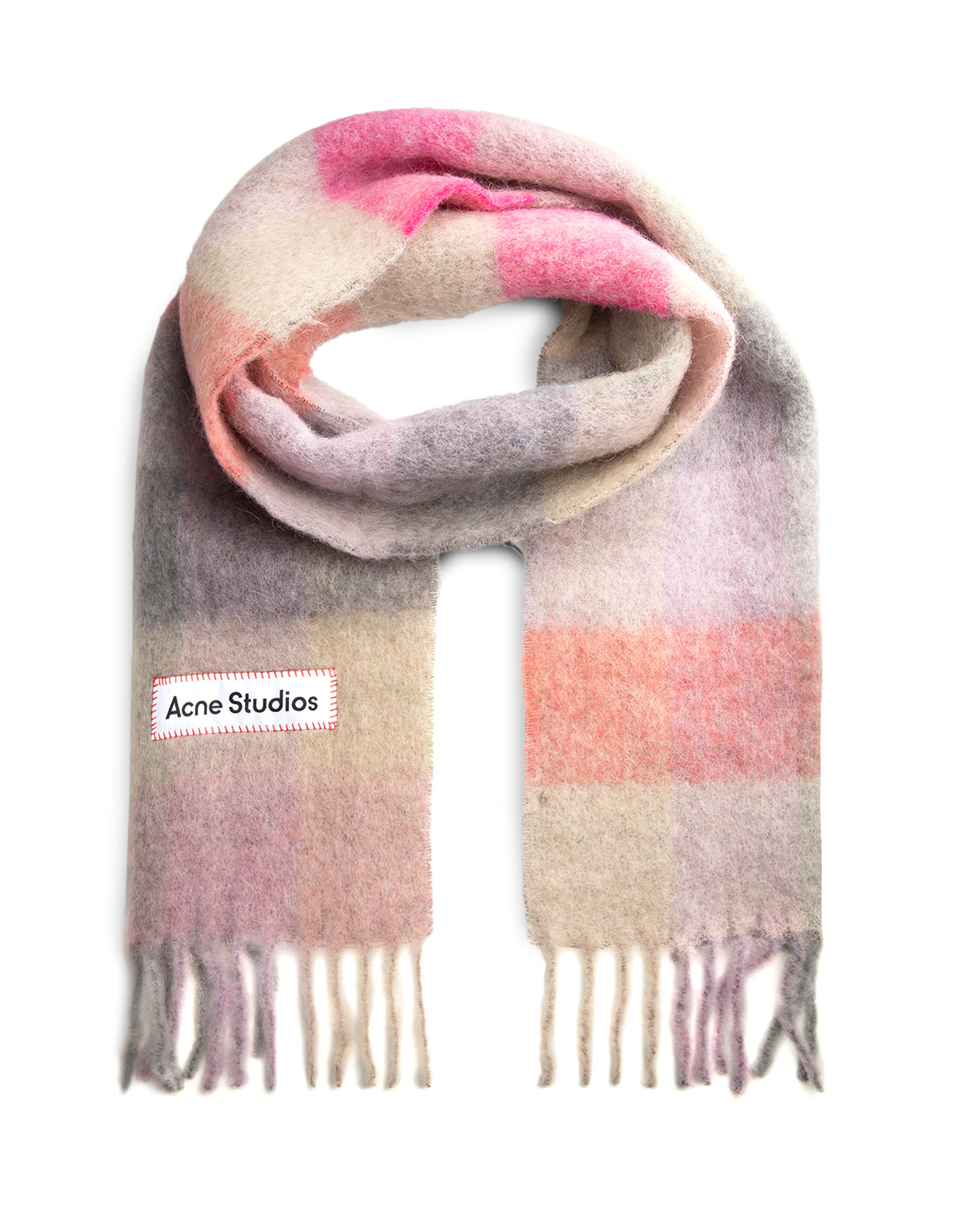 Checked Scarf Fuchsia/Lilac/Pink