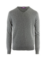 V-Neck Cashmere Dark Heather Grey