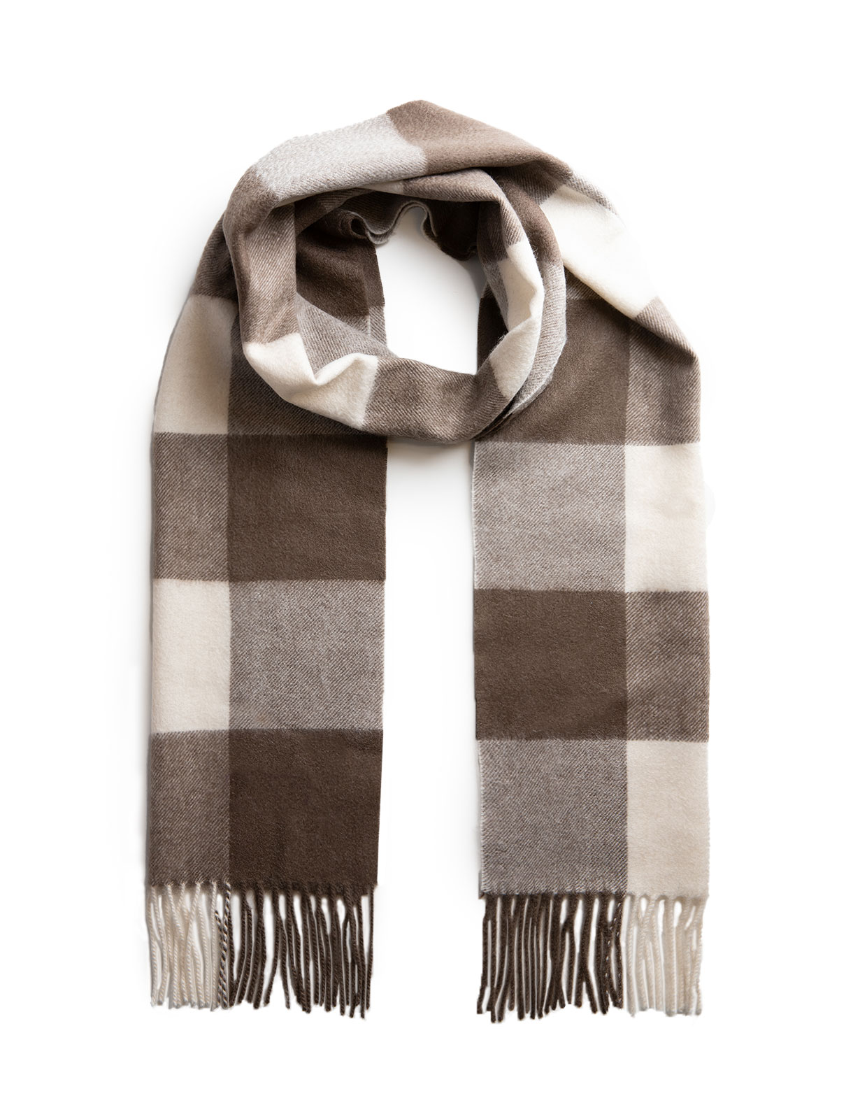 Scarf Cashmere Brun/Vit