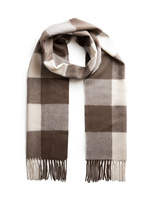 Cashmere Scarf Mixed Brown/White Check