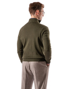 Half Zip Merino Sweater Olive Green