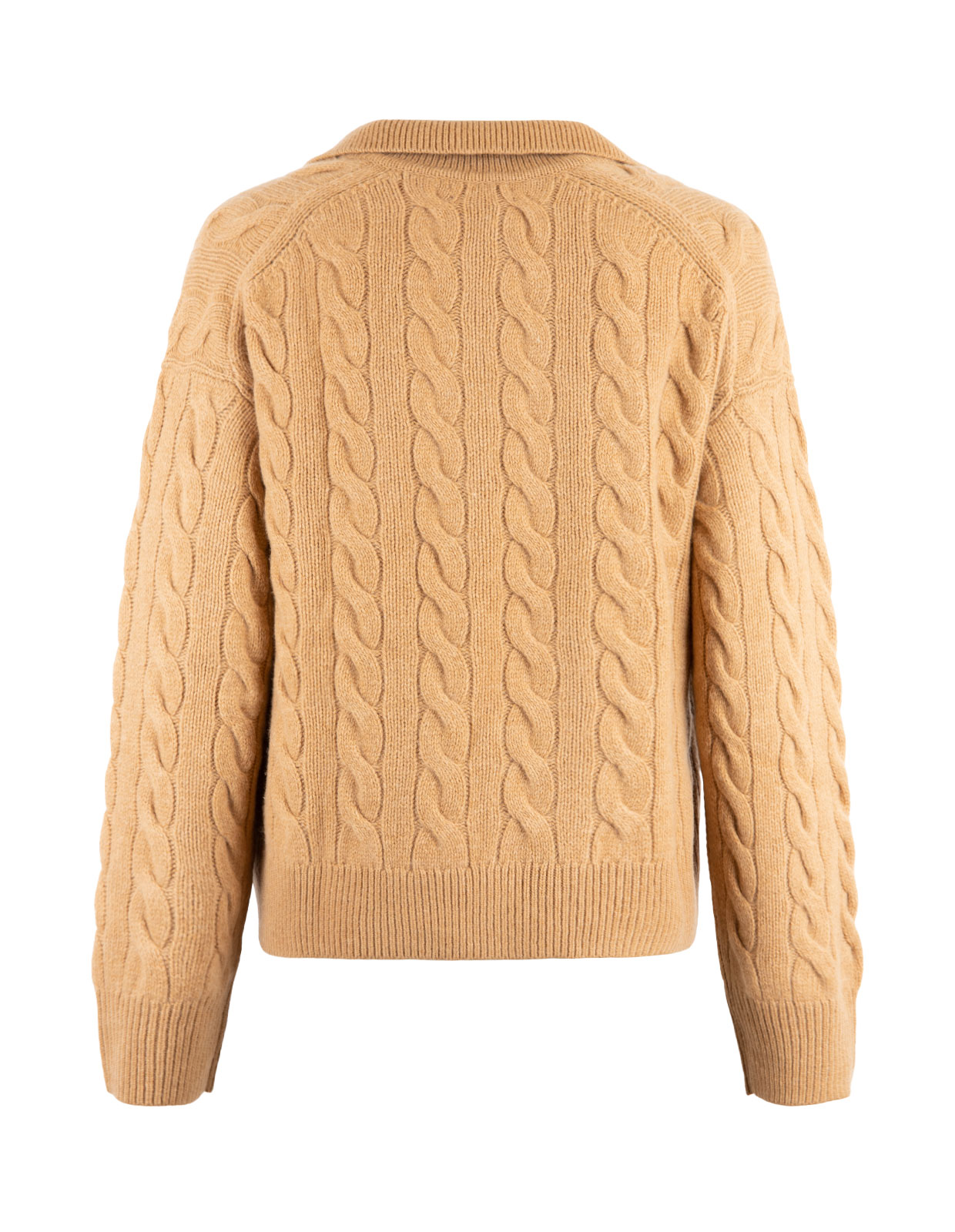 Sweater With Collar Camel Melange