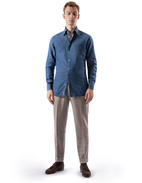 Slim Fit Extra Long Sleeve Denim Shirt Dark Blue Stl XLÄ42
