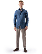 Slim Fit Extra Long Sleeve Denim Shirt Dark Blue Stl XLÄ40