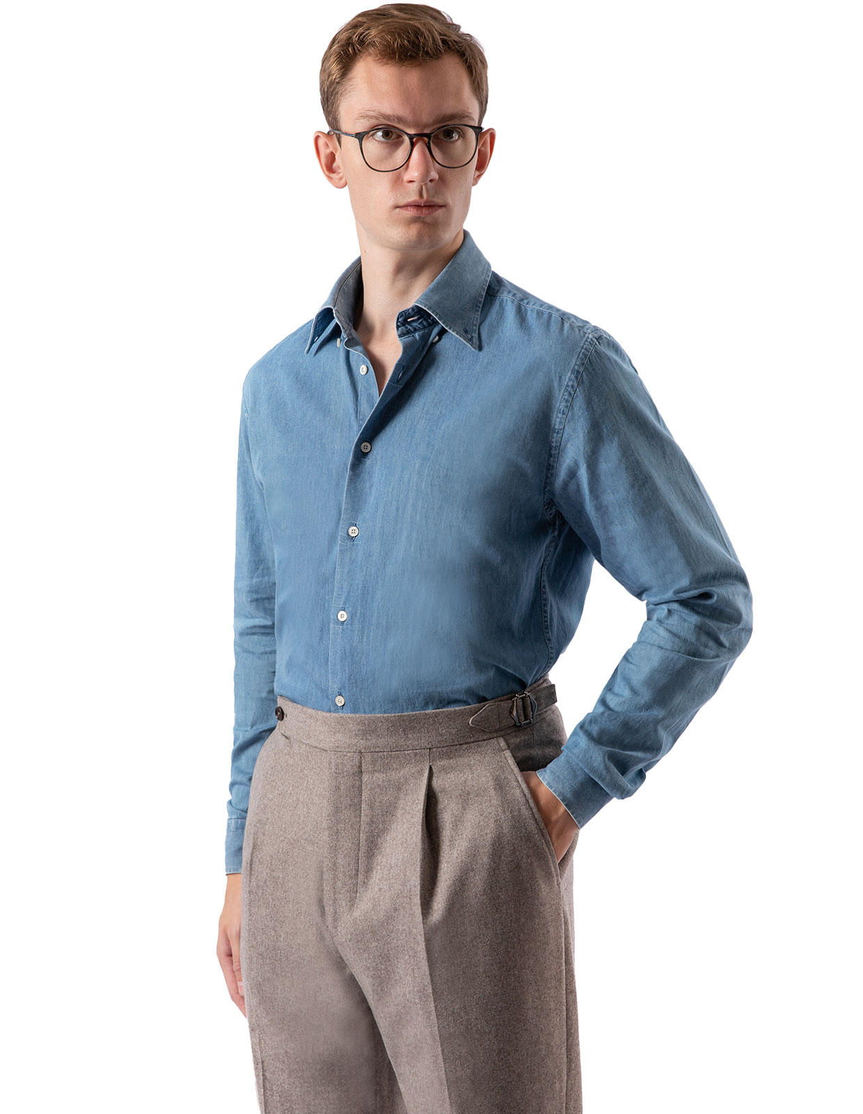 Slim Fit Skjorta Denim Blå Slim Fit Skjorta Denim Blå