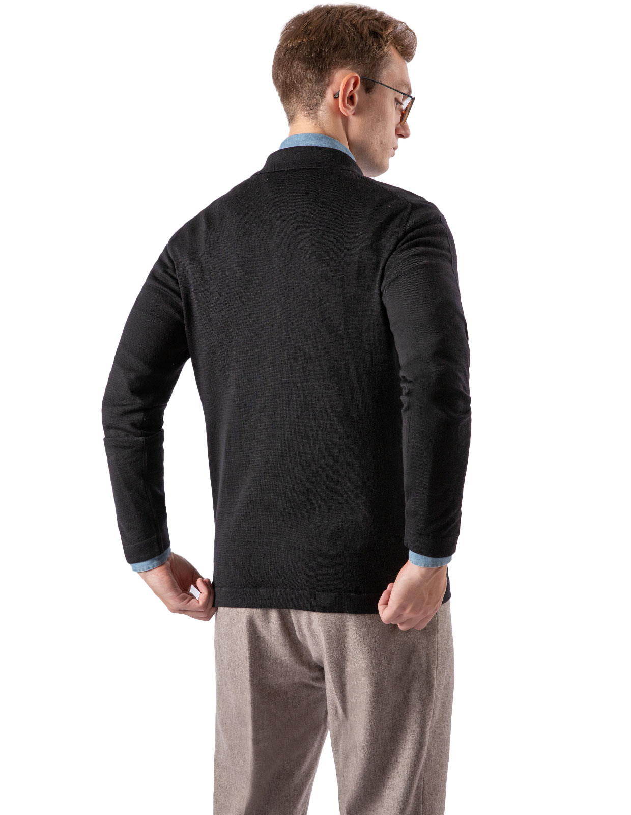 Shirt Cardigan Merino Black