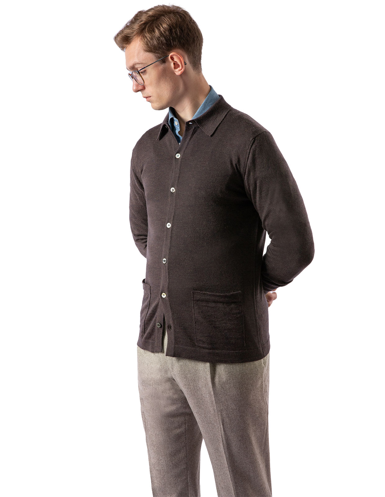 Cardigan Merinoull Brun Cardigan Merinoull Brun