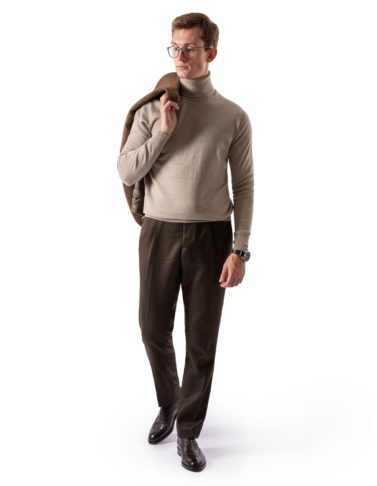 Roll Neck Merino Sand Stl XXL