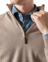 Half Zip Tröja Merinoull Beige